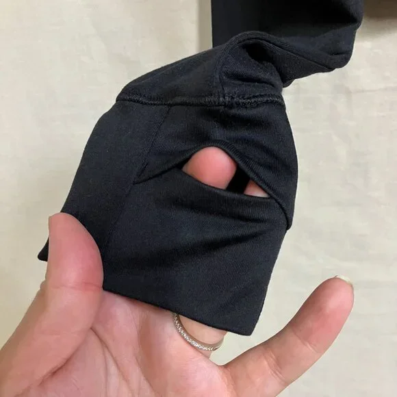 All in Motion Women's XL Black 1/2 Zip-Up Femme Knit Pullover Jacket Thumbhole - Picture 10 of 13